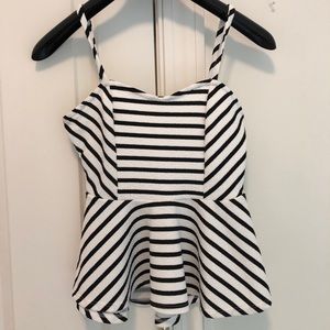 Painted Threads striped peplum tank top